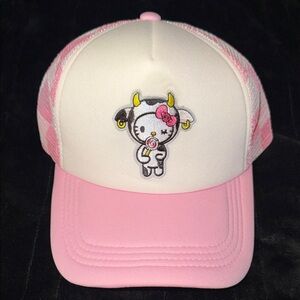 Hello kitty pink cow baseball cap